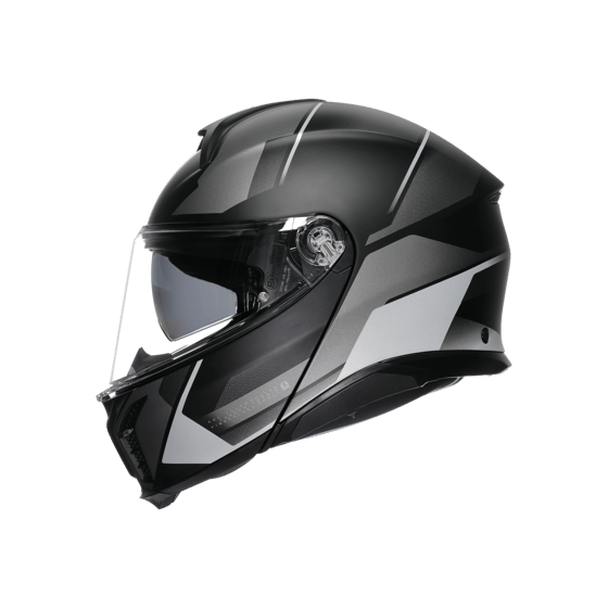 Agv Perception Matt Black Silver Çene Açılır Kask