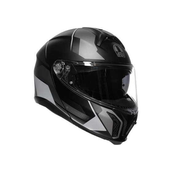Agv Perception Matt Black Silver Çene Açılır Kask