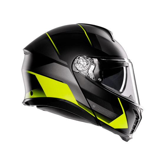Agv Tourmodular MLT Perception Matt Blk Yellow Fluo Çene Açılır Kask
