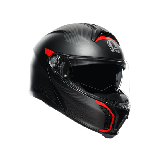 Agv Tourmodular Frequency Matt Gun Metal Red Çene Açılır Kask