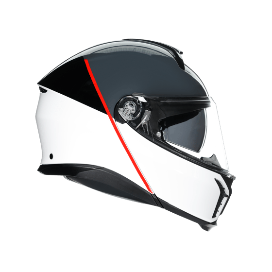 Agv Tourmodular Mlt Balance White Grey Red Çene Açılır Kask