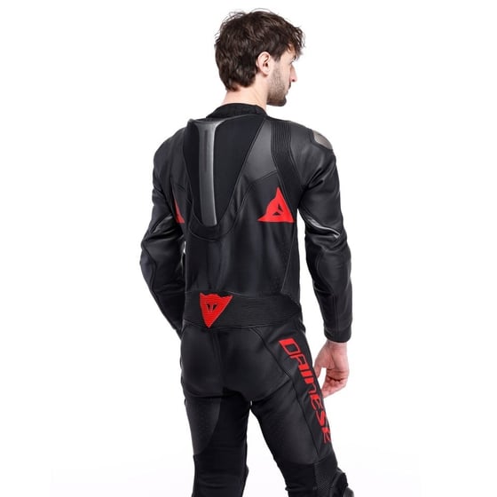 Dainese Demon Sprint Perf 1PC Leather Suit Black Black Red Lava Tek Parça Tulum
