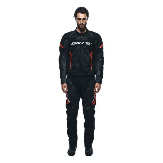 Dainese Drake 2 Super Air Black Ant Red Fluo Tekstil Pantolon