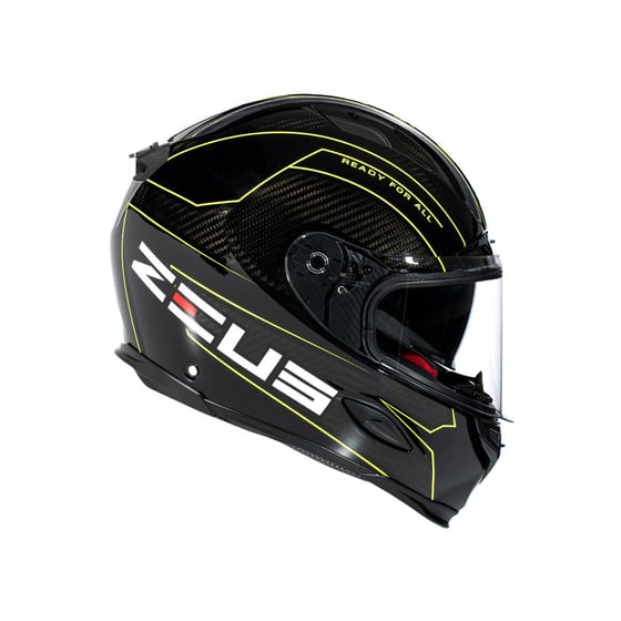 Zeus ZS-1800B Gloss Carbon AM8 Fluo Yellow Kapalı Kask 