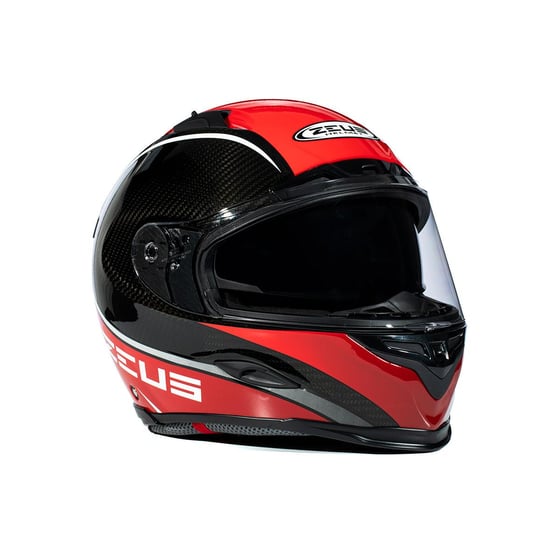 Zeus ZS-1800B Gloss Carbon AM9 Red Kapalı Kask