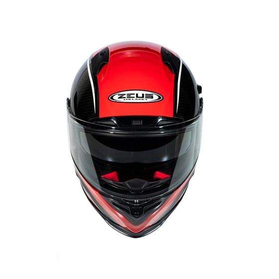 Zeus ZS-1800B Gloss Carbon AM9 Red Kapalı Kask