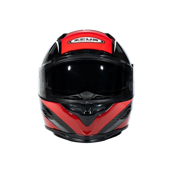 Zeus ZS-1800B Gloss Carbon AM9 Red Kapalı Kask
