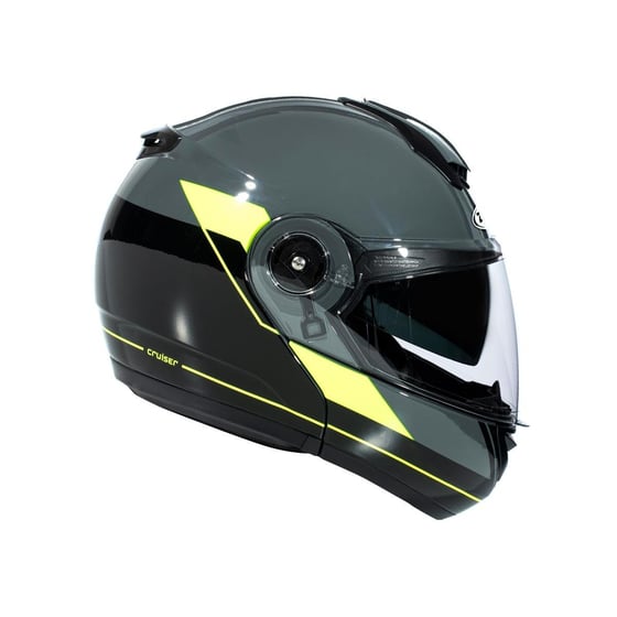 Zeus ZS-3050 BE7 Grey Fluo Yellow Çene Açılır Kask