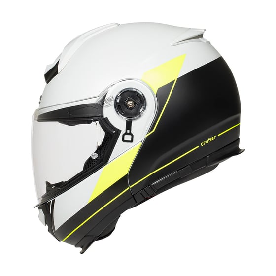 Zeus ZS-3050DA BE7 Matt Pearl White Fluor Yellow Çene Açılır Kask