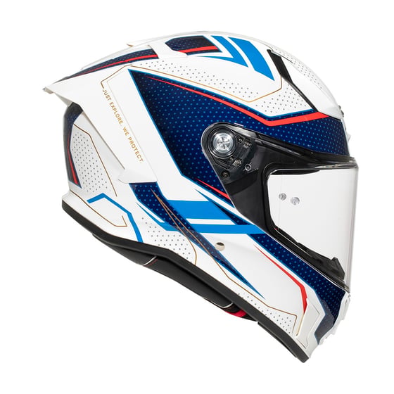 Zeus ZS-837A AZ3 White Blue Red Gold Kapalı Kask