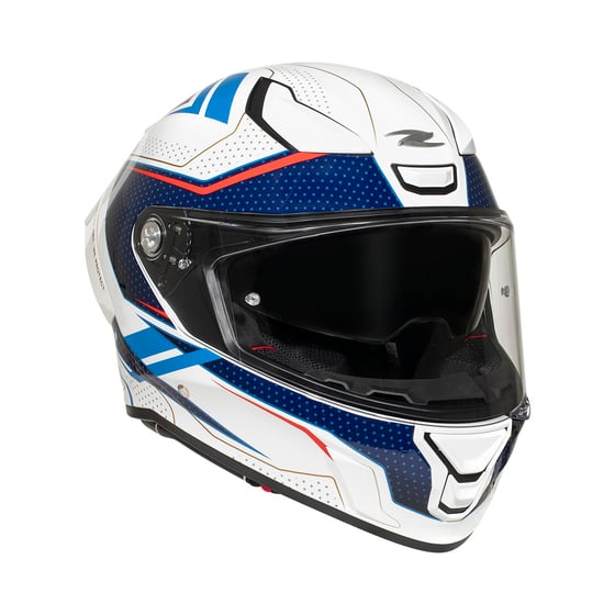 Zeus ZS-837A AZ3 White Blue Red Gold Kapalı Kask