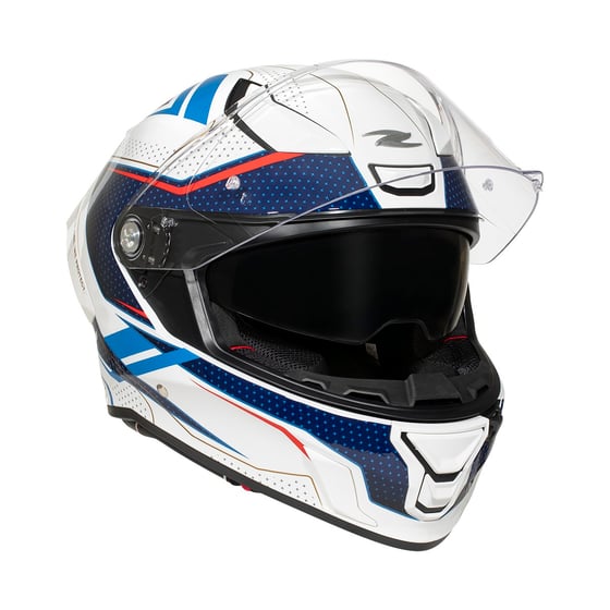 Zeus ZS-837A AZ3 White Blue Red Gold Kapalı Kask