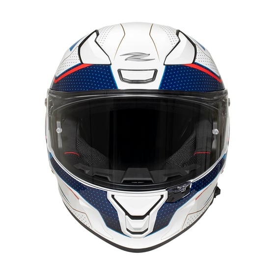 Zeus ZS-837A AZ3 White Blue Red Gold Kapalı Kask