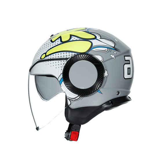 Agv Orbyt Multi Vibes Matt Grey Yellow Açık Kask