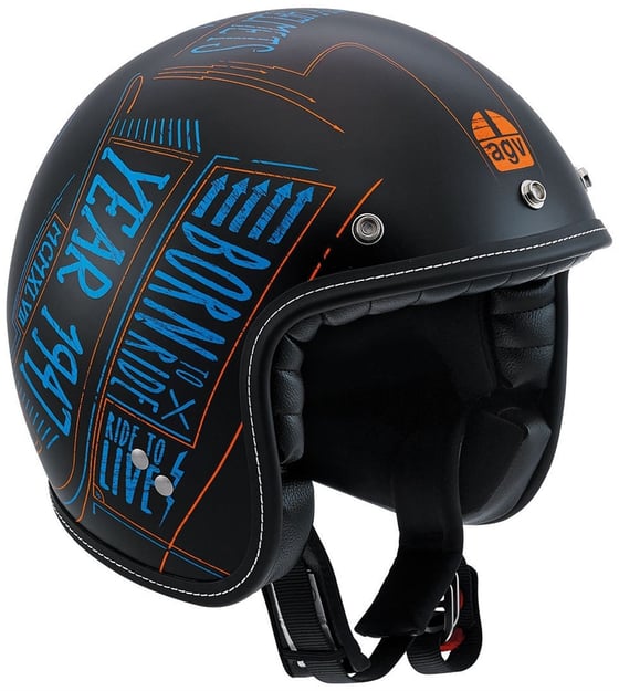 AGV RP60 MULTI BLACKBOARD MATT BLACK BLUE ORANGE AÇIK KASK