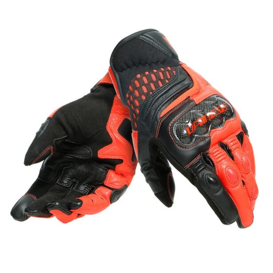 ダイネーゼ　CARBON 3 SHORT GLOVES Dainese Carbon 3 Short Deri Eldiven Black Red