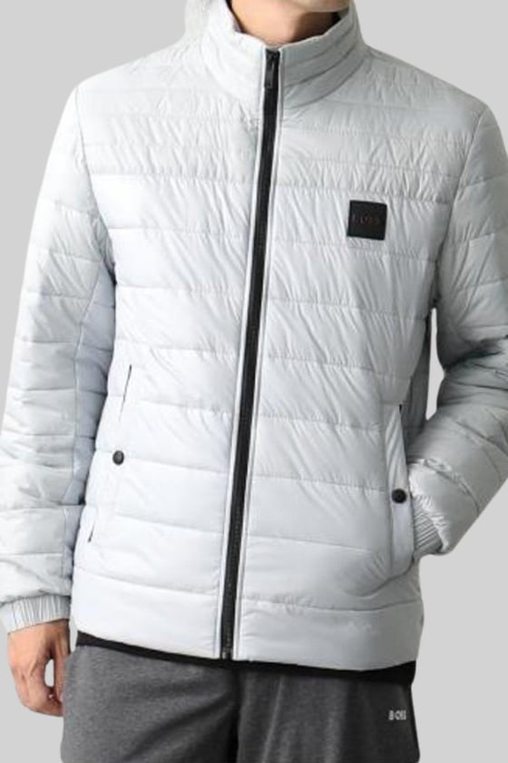 Boss Su Tutmaz Regular Fit Dik Yaka Erkek Hafif Şişme Mont Gri 050