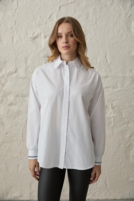 G28-4867-BEYAZ-MLEVUREÜst GiyimArka Ribana Yazı Detaylı Gömlek BEYAZ