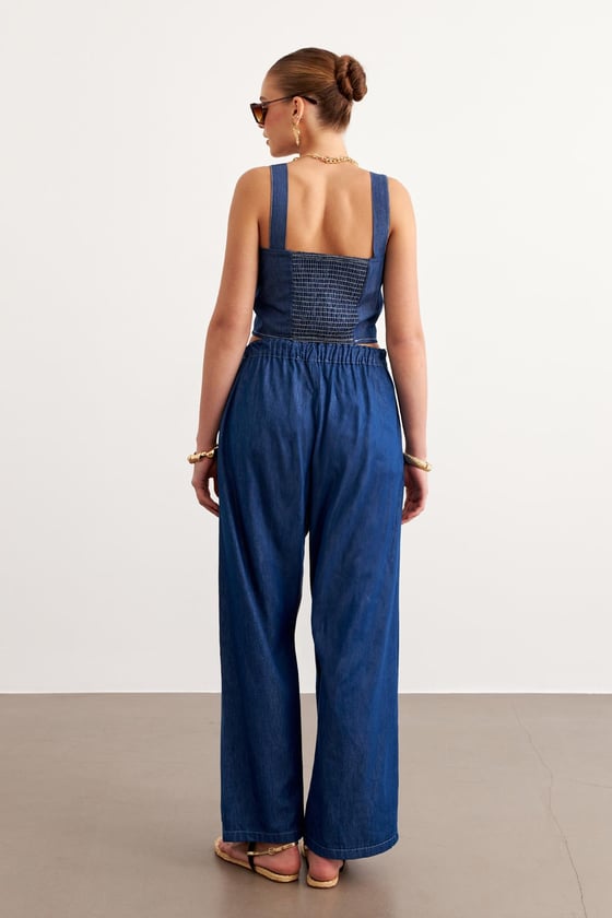 B28-4970-RİNSYIKAMA-LLEVUREAskılı Kot Büstiyer RİNS YIKAMA