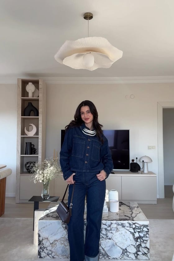 P28-3514-RİNSYIKAMA-LLEVUREAlt GiyimBakır Düğme Detaylı Kot Pantolon RİNS YIKAMA