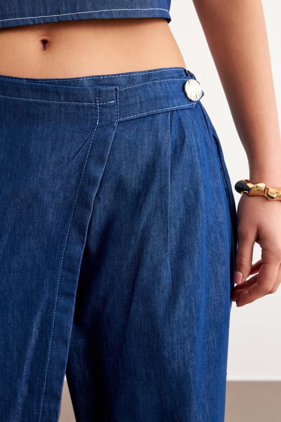 P28-3521-RİNSYIKAMA-LLEVUREAlt GiyimBeli Lastikli Düğmeli Kot Pantolon RİNS YIKAMA