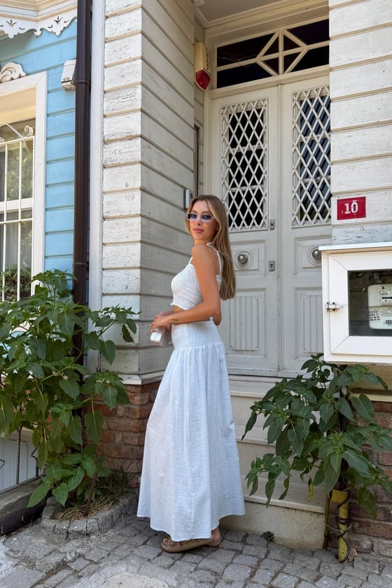 E28-6224-EKRU-LLEVUREAlt GiyimBeli Lastikli Gipeli Etek EKRU