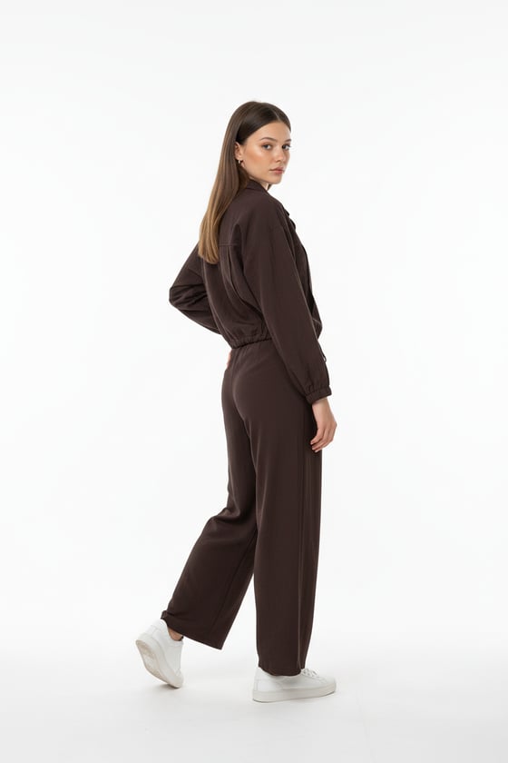 P28-3567-KAHVE-LLEVUREAlt GiyimBeli Lastikli Oysho Pantolon KAHVE