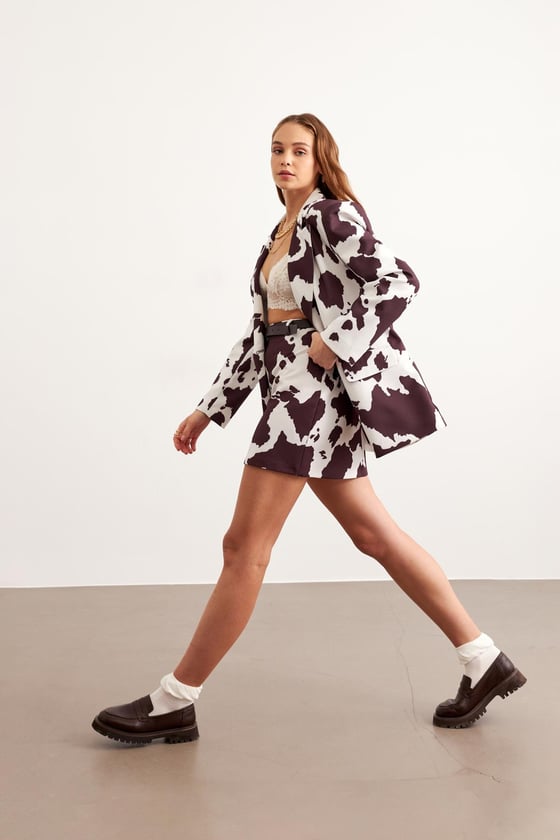 C28-5835-DESENLİ-LLEVUREDış GiyimBenek Desenli Vatkalı Ceket DESENLİ