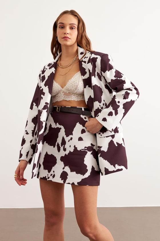 C28-5835-DESENLİ-LLEVUREDış GiyimBenek Desenli Vatkalı Ceket DESENLİ