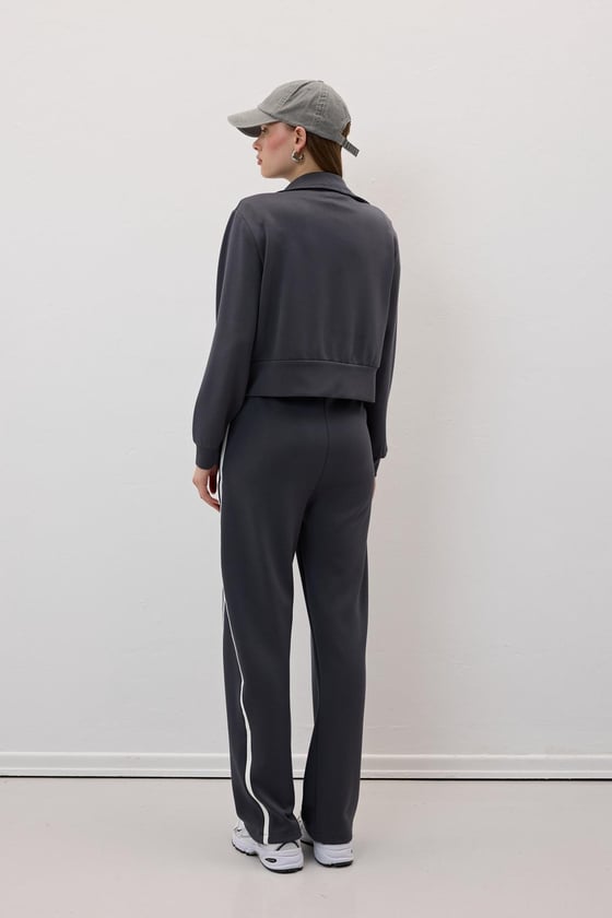 S28-2227-ANTRASİT-LLEVUREYeni GelenlerCep Detaylı Önü Fermuarlı Sweatshirt ANTRASİT