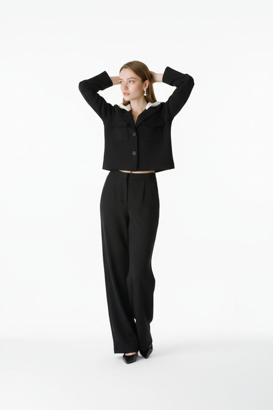 C28-5904-SİYAH-LLEVUREDış GiyimÇıkma Kapişonlu Spor Ceket SİYAH