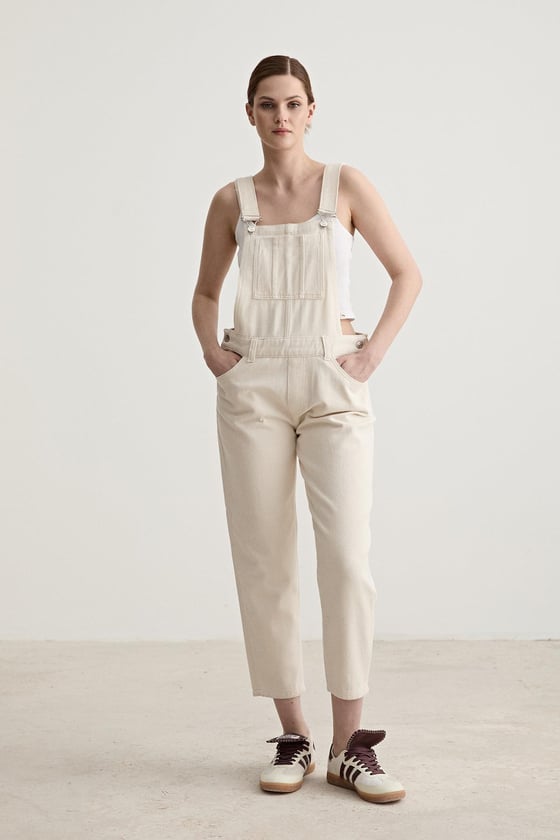 T27-001-TAŞ-LLEVUREDış GiyimGabardin Kadın Salopet TAŞ