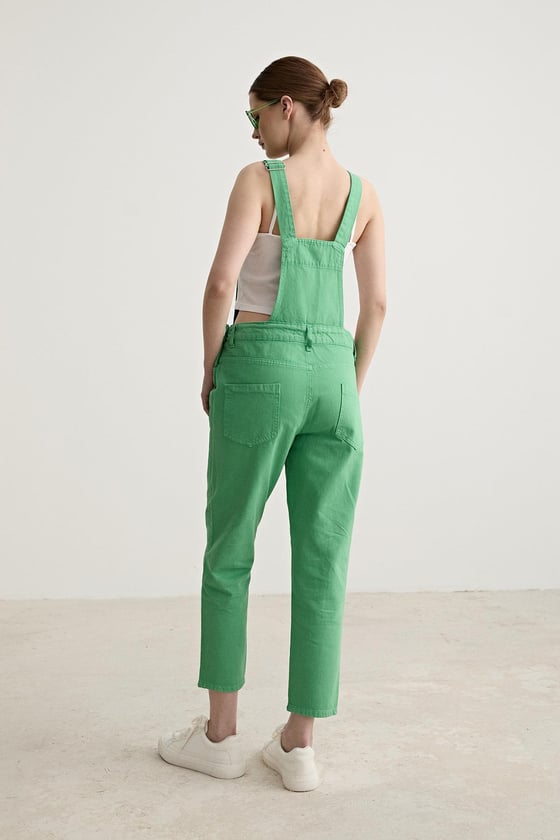 T27-001-YEŞİL-LLEVUREDış GiyimGabardin Kadın Salopet YEŞİL