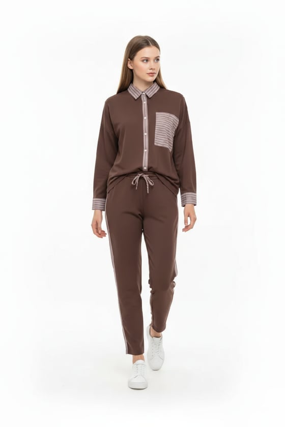 G28-4031-KAHVE-LLEVUREÜst GiyimGarni Takım Gömlek KAHVE
