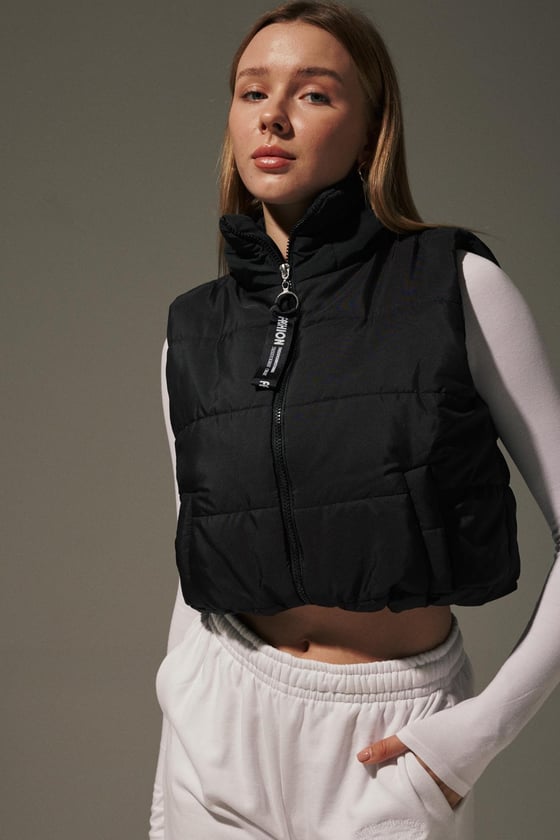 Y27-9018-L-SİYAHLEVUREYELEKHakim Yaka Beli Lastikli Kapitone Kadın Yelek SİYAH