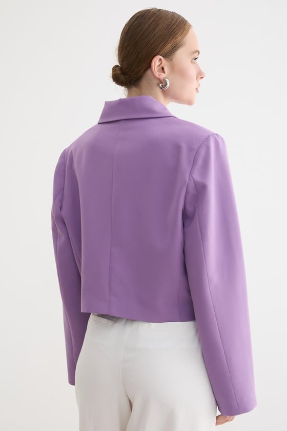 C28-5857-LİLA-LLEVUREDış GiyimHÜRREM KUMAŞ KADIN CEKET LİLA