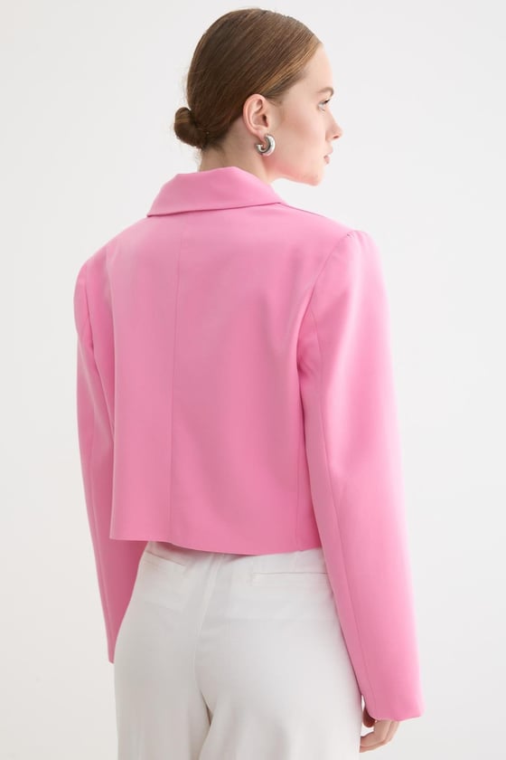 C28-5857-PEMBE-SLEVUREDış GiyimHÜRREM KUMAŞ KADIN CEKET PEMBE