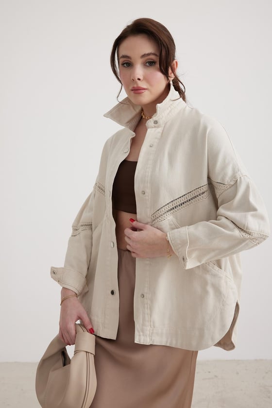 M27-5715-L-TAŞLEVURECEKETKadın Denim Kot Ceket TAŞ