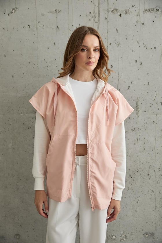 M28-5418-EKRU-PUDRA-LLEVUREKadın Garni Detaylı Sweatshirt EKRU-PUDRA