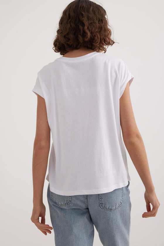 T27-2194-L-BEYAZLEVURETest KategoriKadın Love Baskılı Basic Tshirt BEYAZ