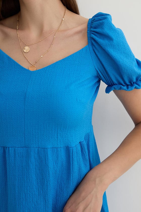 E27-7289-SAKSLEVUREÜst GiyimKarpuz Kol Detaylı Kısa Elbise SAKS