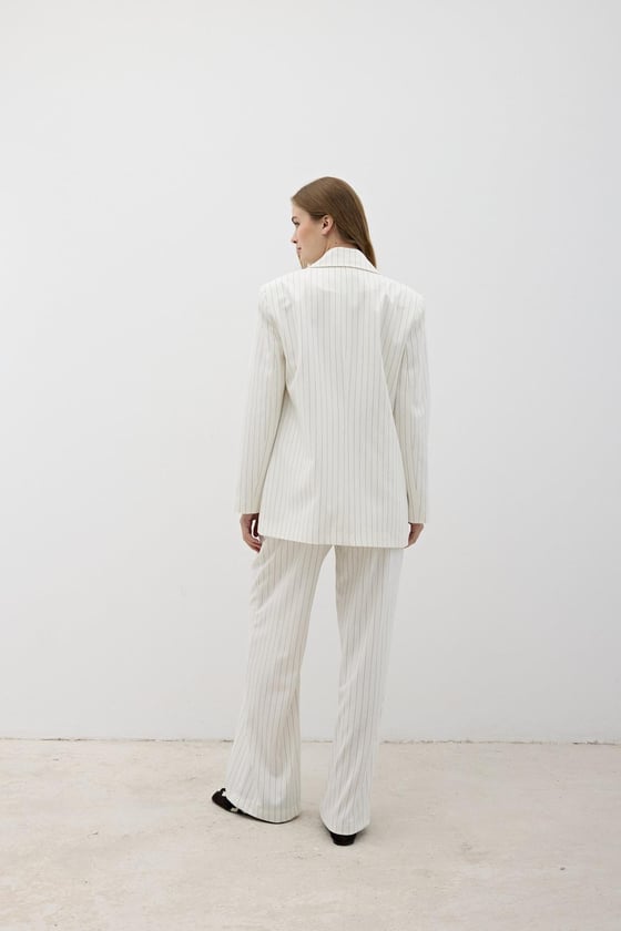 P28-3508-EKRU-LLEVUREAlt GiyimÖnü Düğme Detaylı Fermuarlı Pantolon EKRU