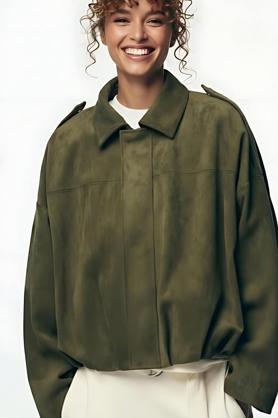 M28-5872-HAKİ-LLEVUREDış GiyimScuba Süet Mont HAKİ