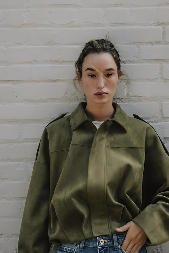 M28-5872-HAKİ-LLEVUREDış GiyimScuba Süet Mont HAKİ