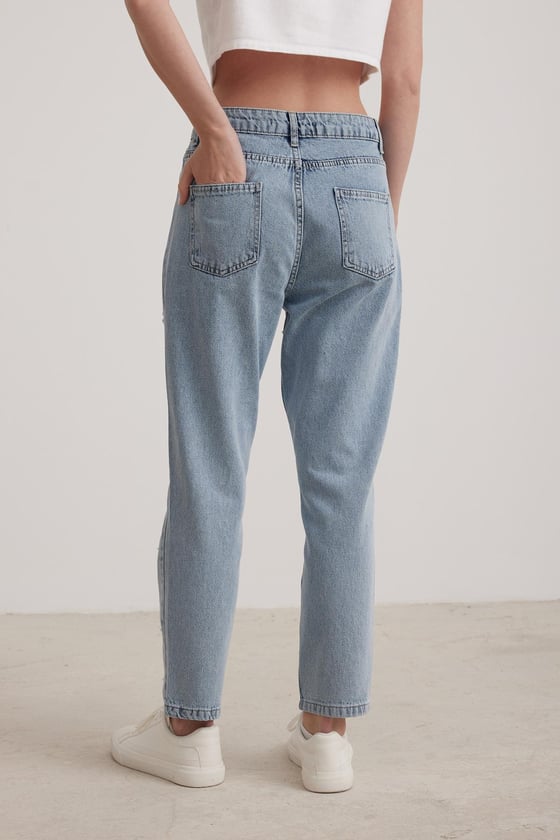 Taş Detaylı Kadın Jean BLUE