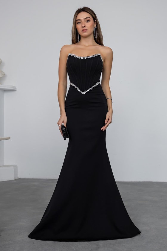 Balenli Su Yolu Abiye - SİYAH