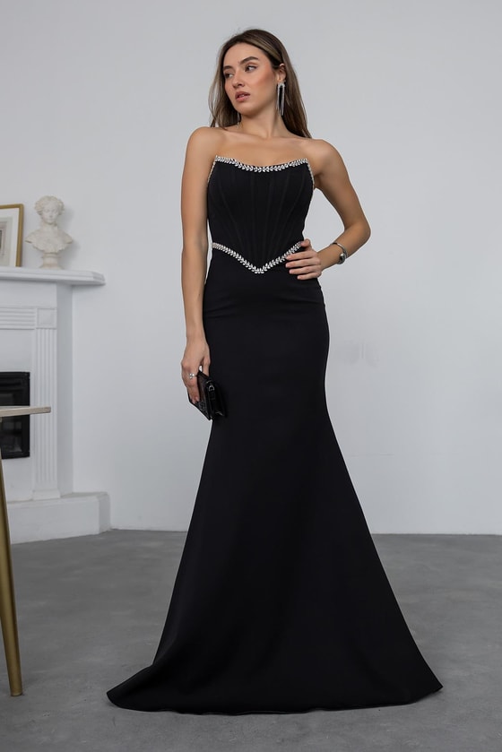 Balenli Su Yolu Abiye - SİYAH