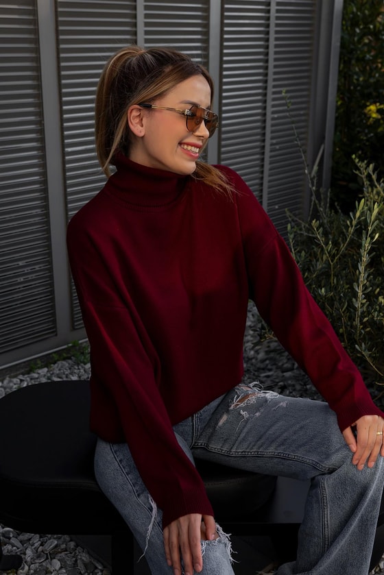 Balıkçı Triko Kazak - BORDO