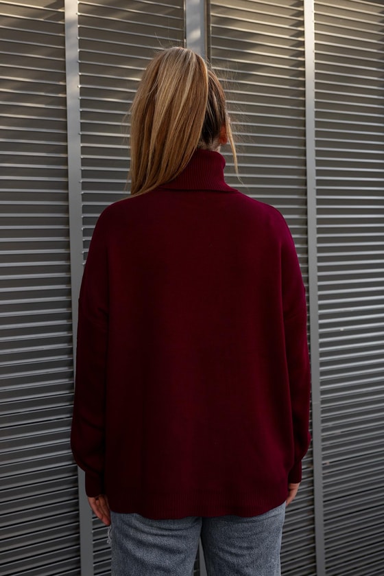 Balıkçı Triko Kazak - BORDO