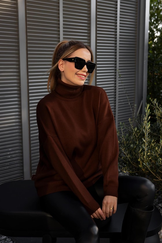 Balıkçı Triko Kazak - KAHVERENGİ